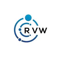 RVW letter technology logo design on white background. RVW creative initials letter IT logo concept. RVW letter design. vector