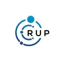 diseño de logotipo de tecnología de letra rup sobre fondo blanco. Rup letras iniciales creativas concepto de logotipo. diseño de letra rup. vector