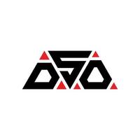 DSO triangle letter logo design with triangle shape. DSO triangle logo design monogram. DSO triangle vector logo template with red color. DSO triangular logo Simple, Elegant, and Luxurious Logo. DSO