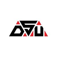 DSU triangle letter logo design with triangle shape. DSU triangle logo design monogram. DSU triangle vector logo template with red color. DSU triangular logo Simple, Elegant, and Luxurious Logo. DSU