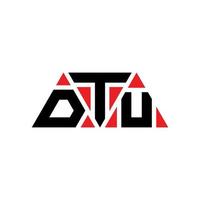 DTU triangle letter logo design with triangle shape. DTU triangle logo design monogram. DTU triangle vector logo template with red color. DTU triangular logo Simple, Elegant, and Luxurious Logo. DTU