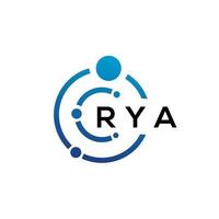 diseño de logotipo de tecnología de letras rya sobre fondo blanco. rya creative initials letter it logo concepto. diseño de letras rya. vector