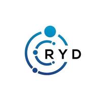 diseño de logotipo de tecnología de letras ryd sobre fondo blanco. ryd creative initials letter it concepto de logotipo. diseño de letras ryd. vector