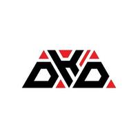 Diseño de logotipo de letra triangular dkd con forma de triángulo. monograma de diseño del logotipo del triángulo dkd. plantilla de logotipo de vector de triángulo dkd con color rojo. logotipo triangular dkd logotipo simple, elegante y lujoso. dkd