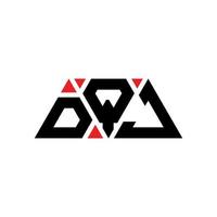 DQJ triangle letter logo design with triangle shape. DQJ triangle logo design monogram. DQJ triangle vector logo template with red color. DQJ triangular logo Simple, Elegant, and Luxurious Logo. DQJ