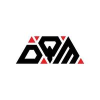 DQM triangle letter logo design with triangle shape. DQM triangle logo design monogram. DQM triangle vector logo template with red color. DQM triangular logo Simple, Elegant, and Luxurious Logo. DQM