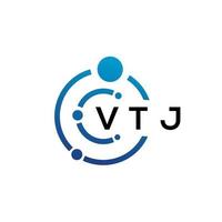 diseño de logotipo de tecnología de letras vtj sobre fondo blanco. vtj creative initials letter it logo concepto. diseño de letras vtj. vector