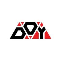 DOY triangle letter logo design with triangle shape. DOY triangle logo design monogram. DOY triangle vector logo template with red color. DOY triangular logo Simple, Elegant, and Luxurious Logo. DOY