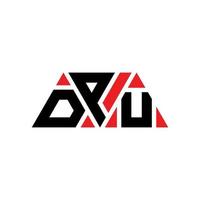 DPU triangle letter logo design with triangle shape. DPU triangle logo design monogram. DPU triangle vector logo template with red color. DPU triangular logo Simple, Elegant, and Luxurious Logo. DPU