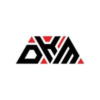 Diseño de logotipo de letra triangular dkm con forma de triángulo. monograma de diseño del logotipo del triángulo dkm. plantilla de logotipo de vector de triángulo dkm con color rojo. logo triangular dkm logo simple, elegante y lujoso. dkm