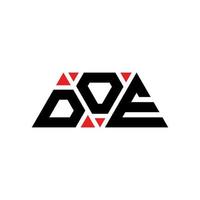 diseño de logotipo de letra de triángulo doe con forma de triángulo. monograma de diseño de logotipo de triángulo doe. doe plantilla de logotipo de vector de triángulo con color rojo. doe logo triangular logo simple, elegante y lujoso. gama