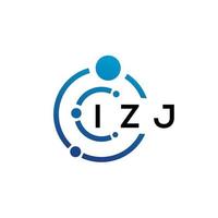 IZJ creative initials letter IT logo concept. IZJ letter design.IZJ letter technology logo design on white background. IZJ creative initials letter IT logo concept. IZJ letter design. vector