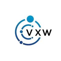 Diseño de logotipo de tecnología de letras vxw sobre fondo blanco. vxw letras iniciales creativas concepto de logotipo. diseño de letras vxw. vector
