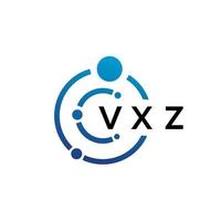 VXZ letter technology logo design on white background. VXZ creative initials letter IT logo concept. VXZ letter design. vector