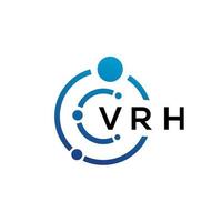 Diseño de logotipo de tecnología de letras vrh sobre fondo blanco. vrh creative initials letter it concepto de logotipo. diseño de letra vrh. vector