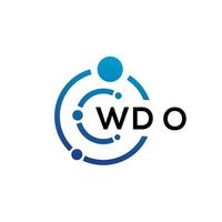 WDO letter technology logo design on white background. WDO creative initials letter IT logo concept. WDO letter design. vector