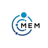 MEM letter technology logo design on white background. MEM creative initials letter IT logo concept. MEM letter design. vector