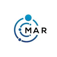 MAR letter technology logo design on white background. MAR creative initials letter IT logo concept. MAR letter design. vector