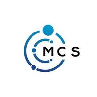 MCS letter technology logo design on white background. MCS creative initials letter IT logo concept. MCS letter design. vector