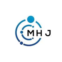MHJ letter technology logo design on white background. MHJ creative initials letter IT logo concept. MHJ letter design. vector