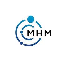 MHM letter technology logo design on white background. MHM creative initials letter IT logo concept. MHM letter design. vector