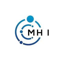 MHI letter technology logo design on white background. MHI creative initials letter IT logo concept. MHI letter design. vector