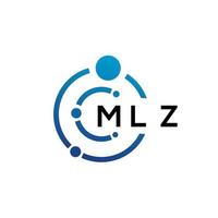 MLZ letter technology logo design on white background. MLZ creative initials letter IT logo concept. MLZ letter design. vector