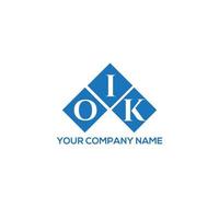 OIK letter logo design on WHITE background. OIK creative initials letter logo concept. OIK letter design. vector