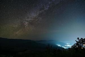 Milky Way, night sky Mon Muen Mak, Chiang Mai, Thailand photo