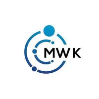 MWK letter technology logo design on white background. MWK creative initials letter IT logo concept. MWK letter design. vector
