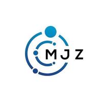 MJZ letter technology logo design on white background. MJZ creative initials letter IT logo concept. MJZ letter design. vector