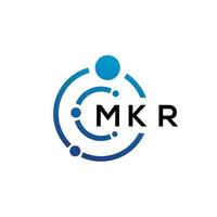 Diseño de logotipo de tecnología de letras mkr sobre fondo blanco. mkr creative initials letter it concepto de logotipo. diseño de letra mkr. vector