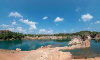 Dark blue natural pond photo