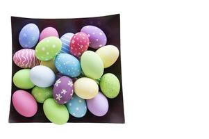 Painted colorful Easter eggs background - Easter holiday celebration background concept photo