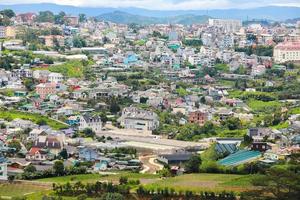 DA LAT CITY, VIETNAM - JULY 15,2022  Landscape in the city of Da Lat city, Vietnam is a popular tourist destination. Tourist city in developed Vietnam. photo