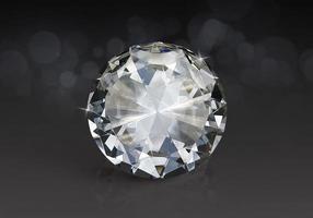 Dazzling diamond on white shining bokeh background. concept for chossing best diamond gem design photo