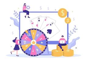 Online Betting Sports Game with Gold Coins and Live Bet Application Service Sport Broadcast in Hand Drawn Cartoon Flat Illustration