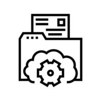 folder file storage work line icon vector illustration
