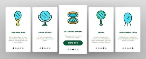 Mirror Different Form Onboarding Icons Set Vector