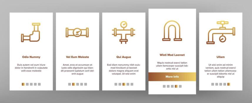 conjunto de iconos de elementos de incorporación de tubería vector