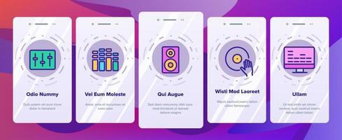 Dj Device Onboarding Elements Icons Set Vector