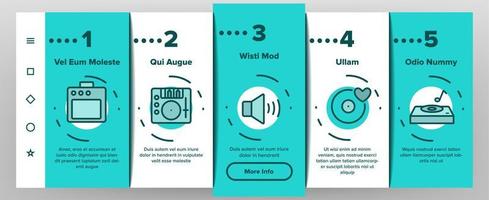 Dj Device Onboarding Elements Icons Set Vector