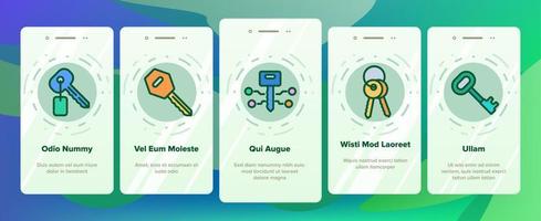 Key Different Onboarding Icons Set Vector