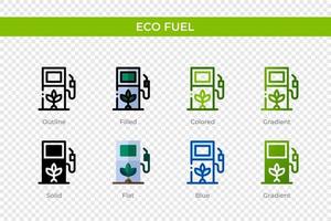 Eco fuel icon in different style. Eco fuel vector icons designed in outline, solid, colored, filled, gradient, and flat style. Symbol, logo illustration. Vector illustration