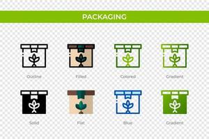 Packaging icon in different style. Packaging vector icons designed in outline, solid, colored, filled, gradient, and flat style. Symbol, logo illustration. Vector illustration