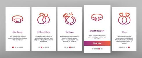 Ring Jewelry Onboarding Elements Icons Set Vector