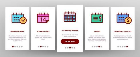 Schedule Onboarding Icons Set Vector