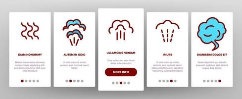 Smell Cloud Onboarding Icons Set Vector