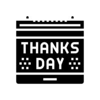 thanks day calendar date glyph icon vector illustration