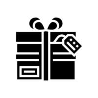 present cardboard box glyph icon vector illustration